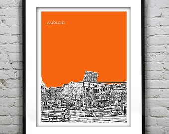 Auburn New York Skyline Poster Art Print Item T1003