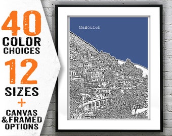Masouleh Iran Poster Art Print City Skyline Iran Item T2785