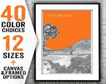 Cortlandt Manor New York Poster Art Skyline Print NY Item T4038
