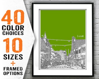 Lund Sweden Skyline Poster Art Print Item T1767