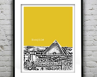 Memphis Tennessee Poster Art Print City Skyline Item T2703 TN