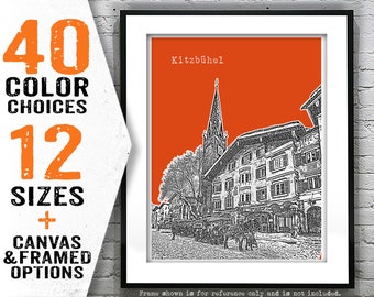 Kitzbuhel Austria Poster Art Skyline Print Europe Item T4094