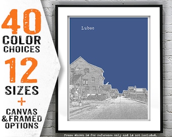 Lubec Skyline Poster Art Print Maine ME Item T4087