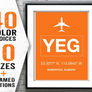 YEG Edmonton International Airport Aviation Poster Art Print Item T2015