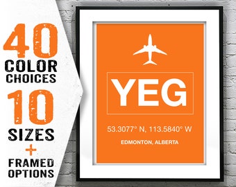 YEG Edmonton International Airport Aviation Poster Art Print Item T2015