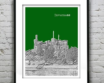 Inverness Scotland Skyline Poster Art Print Item T2714