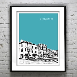 Georgetown Washington DC Skyline Poster Art Print Item T4341