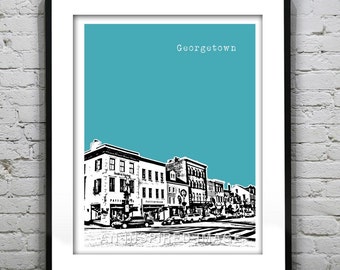 Georgetown Washington DC Skyline Poster Art Print Item T4341