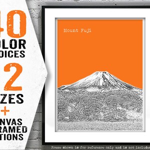 Mount Fuji Japan Skyline Poster Art Print Travel Item T4651