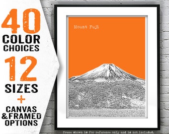 Mount Fuji Japan Skyline Poster Art Print Travel Item T4651