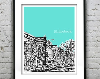 Rhinebeck New York Poster Print Art  NY Skyline Downtown Item T3046
