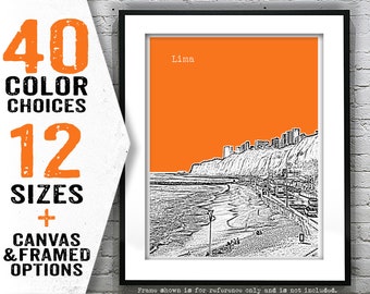 Lima Miraflores Peru Poster Art Print Beach Item T4653