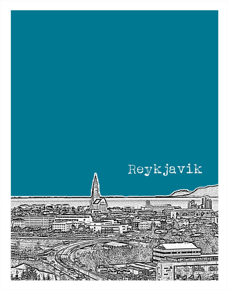 Reykjavik Iceland City Skyline Poster Art Print Item T1156 | Etsy