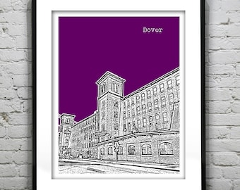 Dover NH Skyline Poster Art Print New Hampshire Item T2651