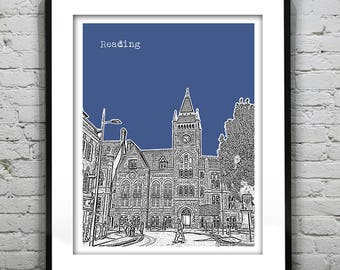 Reading England Skyline Poster Art Print UK Item T1278