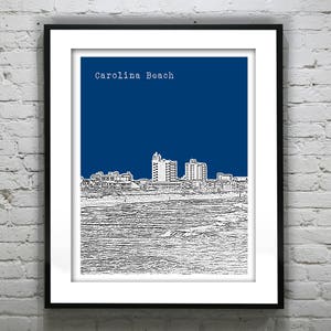 Carolina Beach North Carolina Poster Art Print Skyline NC Item T1071