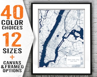 New York City Blueprint Map Poster Art Print Manhattan Item T4139