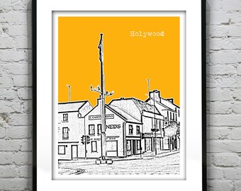 Holywood Ireland Skyline Poster Art Print