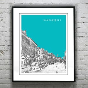 Newburyport Massachusetts Skyline Poster Art Print MA Item T1074
