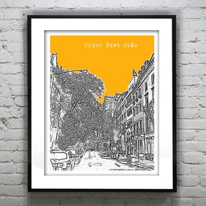 Upper East Side New York Poster Art Skyline Print Item T1202