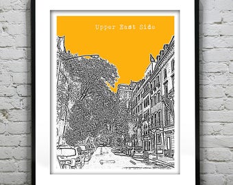 Upper East Side New York Poster Art Skyline Print Item T1202