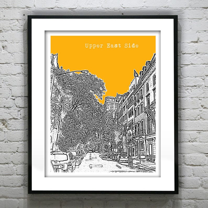 Upper East Side New York Poster Art Skyline Print Item T1202 Etsy