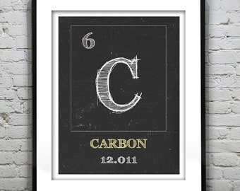 Periodic Table Carbon Poster Art Print Periodic Table of Elements C 6