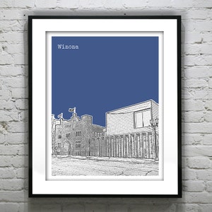 Winona Minnesota Poster Art Skyline Print MN Version 2