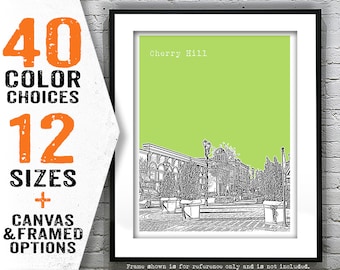 Cherry Hill Skyline Poster Art Print New Jersey NJ Item T5149