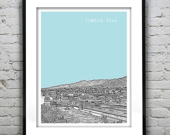 Joshua Tree Skyline Poster Art Print California CA Item T2587