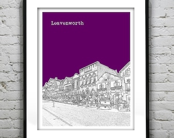Leavenworth Washington Poster Skyline Art Print WA Item T4498