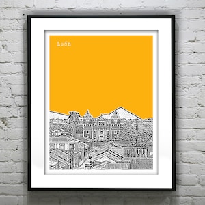 Leon Nicaragua Poster Art City Skyline Print Item T4873
