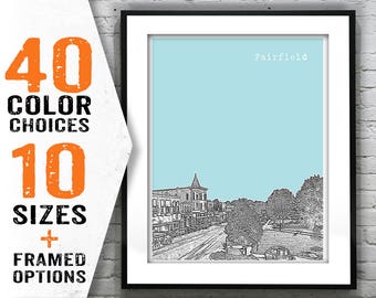 Fairfield Iowa Skyline Poster Art Print IA Item S6000