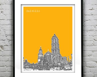 Saltillo Mexico Skyline Poster Art Print