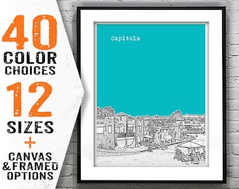 Capitola Skyline Poster Art Print California CA Item T2739