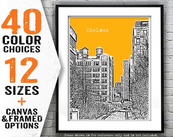 Chelsea New York City Skyline Poster Art Print NYC Item T4706