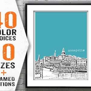 Annapolis Skyline Print Print Maryland MD Item T1832