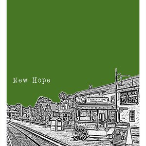 New Hope Pennsylvania Poster Art Skyline Print PA image 2