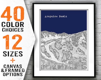 Arapahoe Basin Colorado Skyline Poster Art Print CO