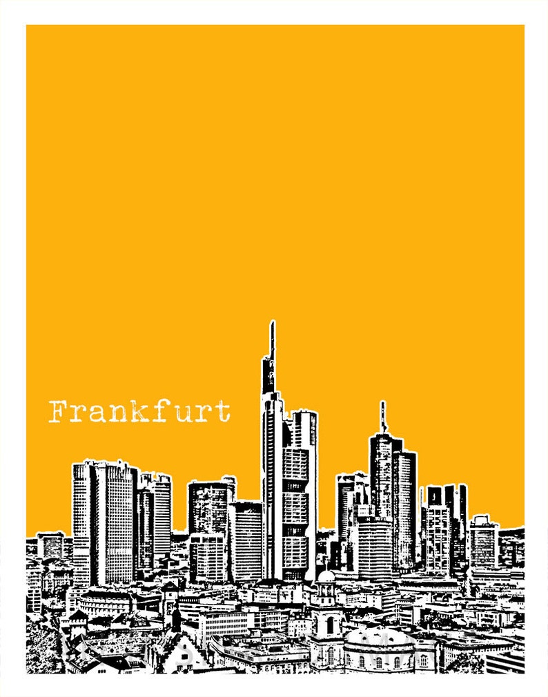 Frankfurt Germany City Skyline Poster Print Art Item T4258 | Etsy