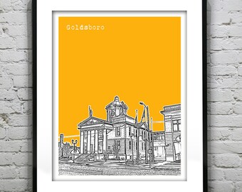 Goldsboro North Carolina Poster Art Print City Skyline NC Item T4284