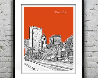 Phoenix Arizona Poster Print Art Skyline Item T1083