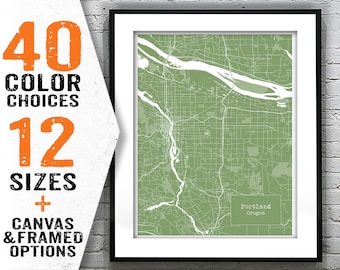 Portland Oregon Blueprint Map Poster Art Print Several Sizes Available Item T2388