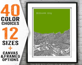 Ellicott City Maryland Poster Print Art Skyline MD Item T5202