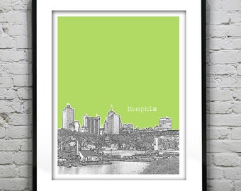 Memphis  Skyline Poster Art Print Tennessee TN Item T2706