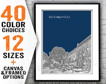 Milledgeville Georgia Poster Art Skyline Print Item T4050