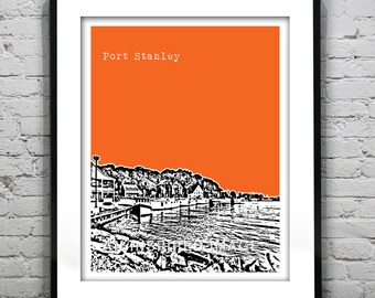 Port Stanley Poster Port Stanley Harbour Ontario Canada Art Print Skyline Item T2458