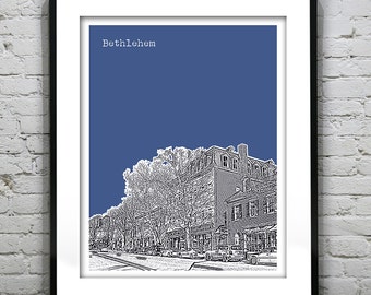 Bethlehem Skyline Poster Print Art Pennsylvania PA Item T2605