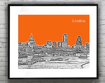 London England Skyline Poster Art Print River Thames UK Item T2312