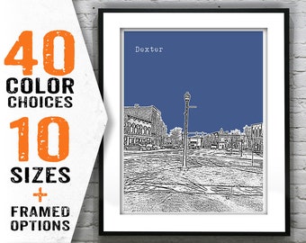 Dexter Michigan Poster Skyline Art Print MI Item T1651